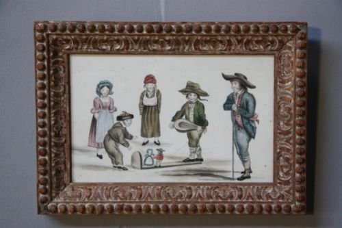 Georgian Antique Watercolour in Carved Pine Frame