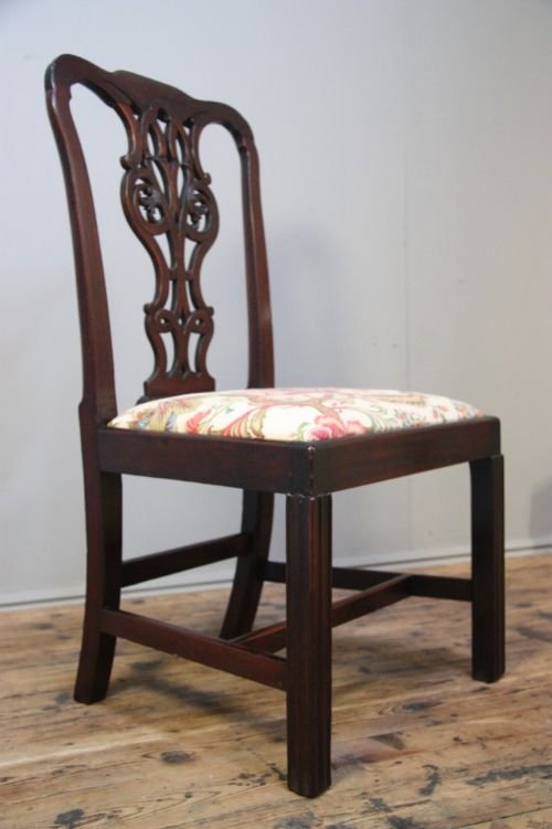 fig 1. Pair of Georgian Antique Chippendale Period Chairs