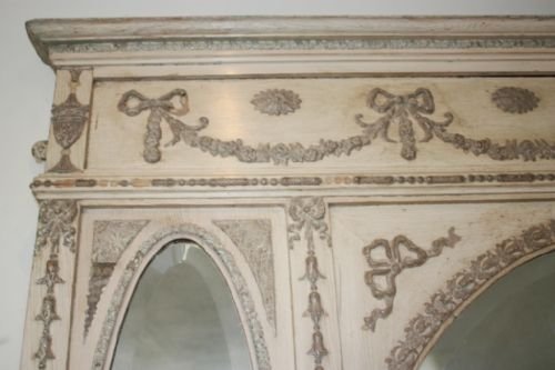 fig 1. Decorative Antique Triple Overmantle Mirror
