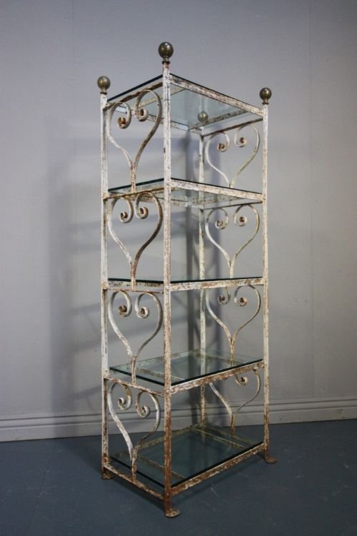 Regency Antique Wrought Iron Deed Rack Shelving