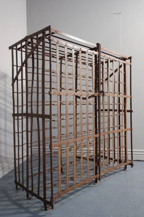 19th Century Antique Wrought Iron Wine Cage/rack.