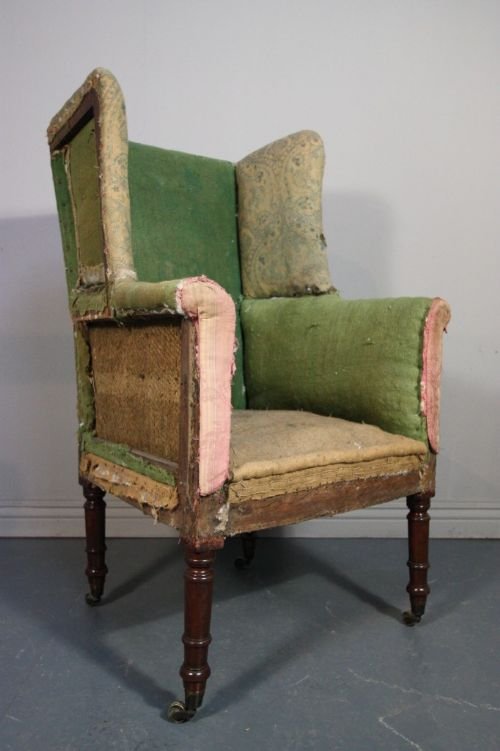 Regency Antique Mahogany Wing Armchair.