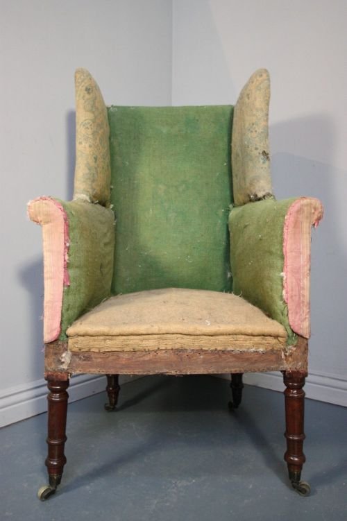 fig 1. Regency Antique Mahogany Wing Armchair.