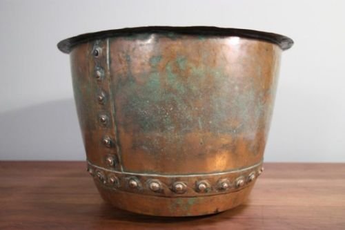 Victorian Industrial Antique Copper Bowl/planter