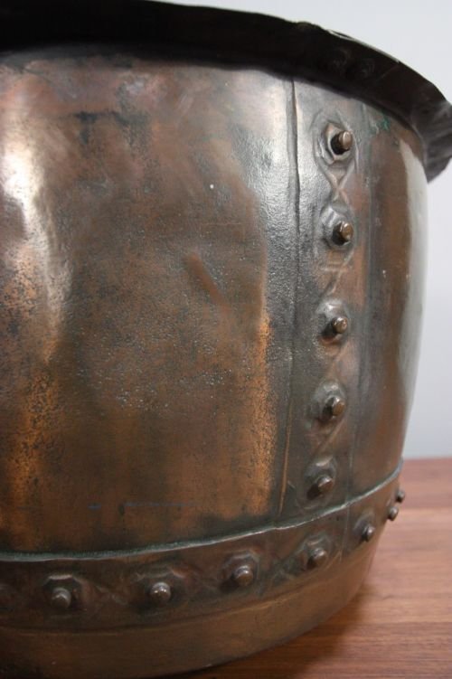 19th Century Rivetted Antique Copper Bowl/planter