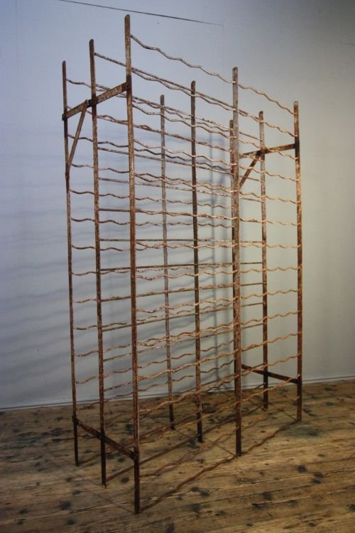19th Century Antique Iron Wine Rack. Holds 300.