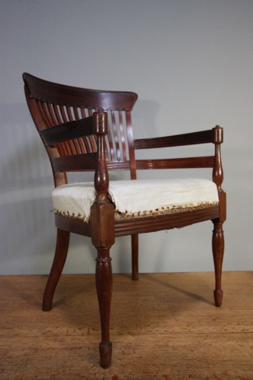 Arts & Crafts Antique Walnut 'Peddle' Armchair.