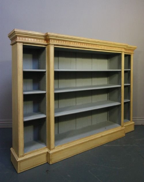 Decorative Antique Break Fronted Open Bookcase.
