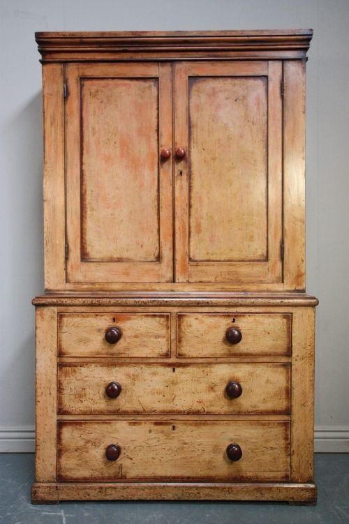 Antique Pine Kitchen Dresser in Original Paint.