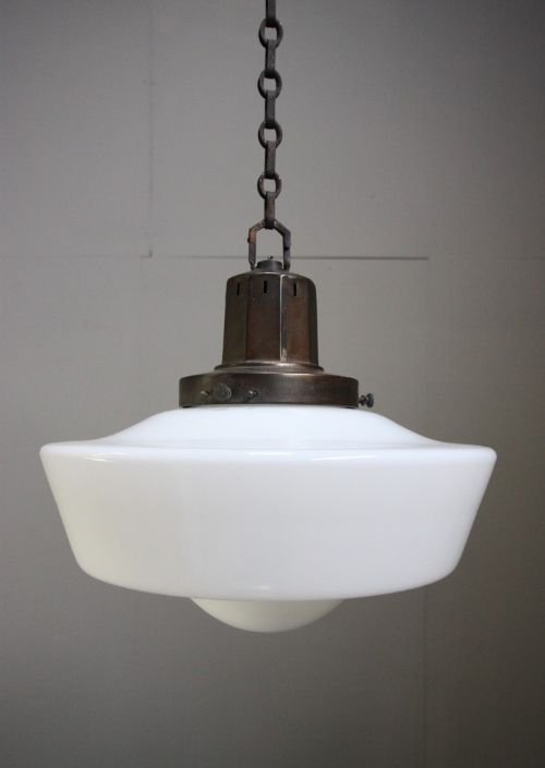 1920'S Opaque Glass Light Fittings/shades. (2)