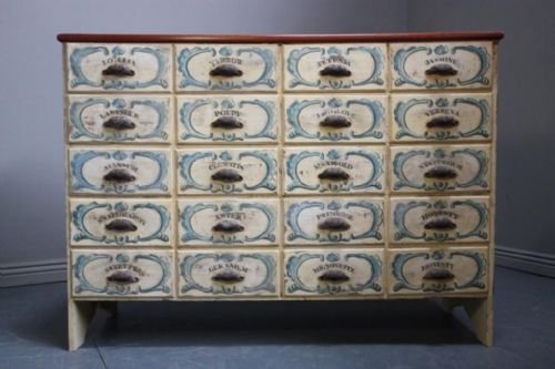 19th Century Antique Painted Pine Seed Chest