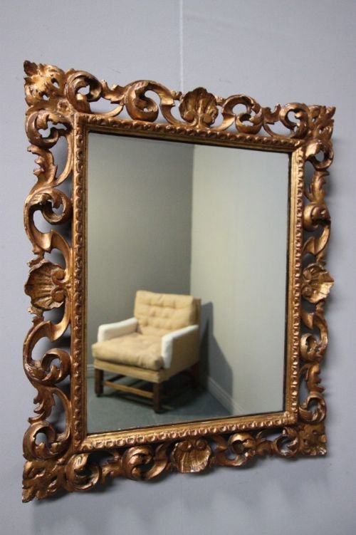 Florentine 19th Century Antique Gilt Mirror.