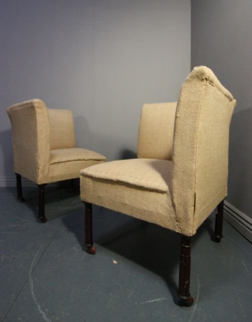 Pair of Antique Corner/ Conversation Armchairs.