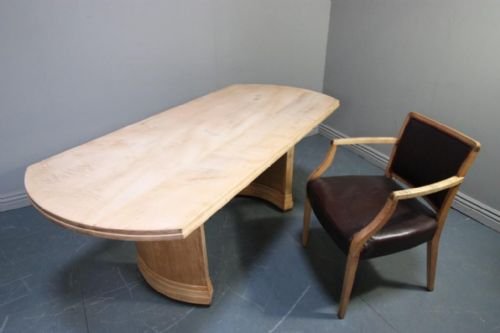 fig 1. 1930's Betty Joel Sycamore Desk and Pair Armchairs