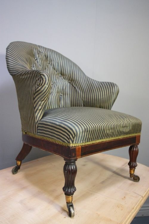 Great Georgian Antique Upholstered Armchair