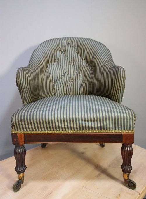 fig 1. Great Georgian Antique Upholstered Armchair