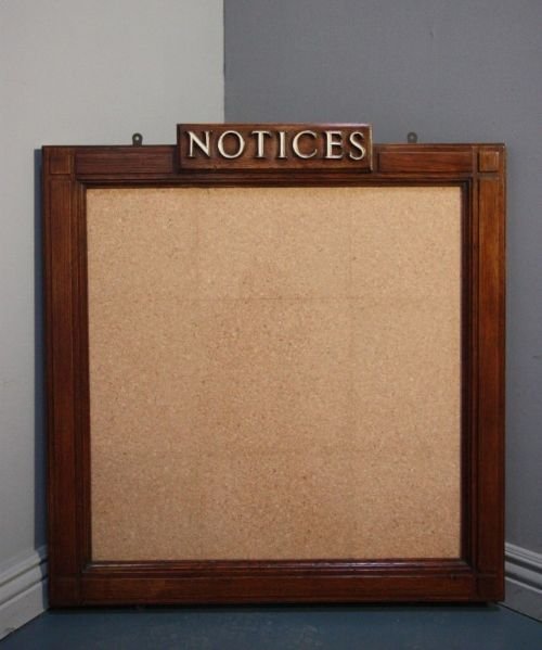 1920'S Art Deco Oak Framed 'Notice' Board.