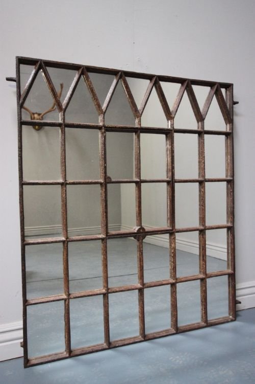 

Decorative Georgian Antique Iron Framed Mirror.