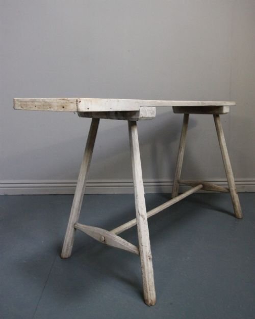 Sculptural Antique Bleached Out Console/side Table