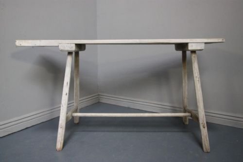 fig 1. Sculptural Antique Bleached Out Console/Side Table