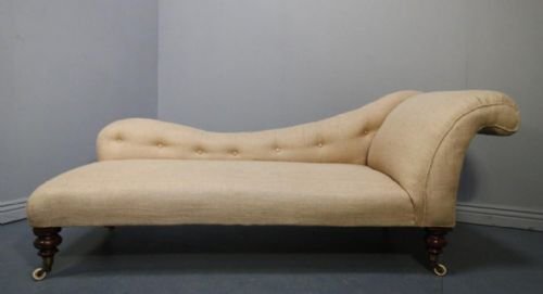 fig 1. Quality Upholstered Antique Chaise Longue.