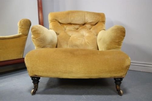 fig 1. Antique Upholstered Armchair. Very Howardesque.