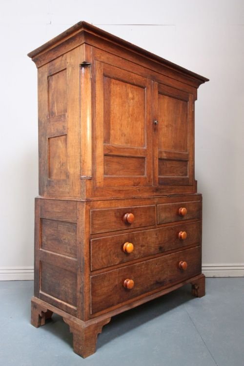 fig 1. Georgian Welsh Antique Oak Cupboard.