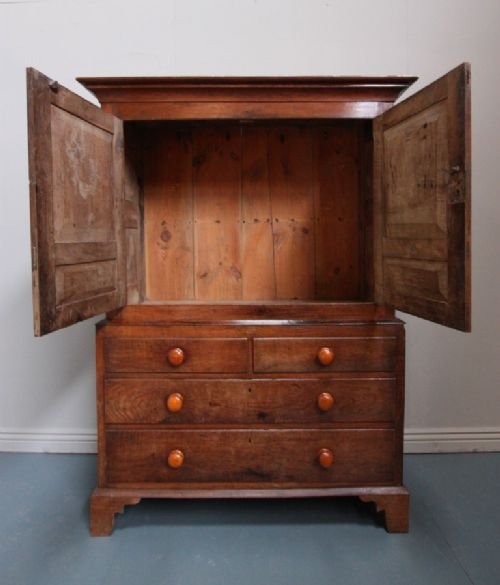 fig 2. Georgian Welsh Antique Oak Cupboard.