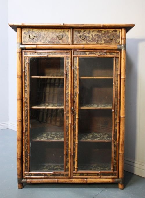 fig 1. Antique Bamboo Glazed Bookcase.