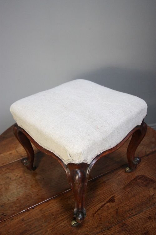 Mid-19th Century Antique Mahogany Footstool.