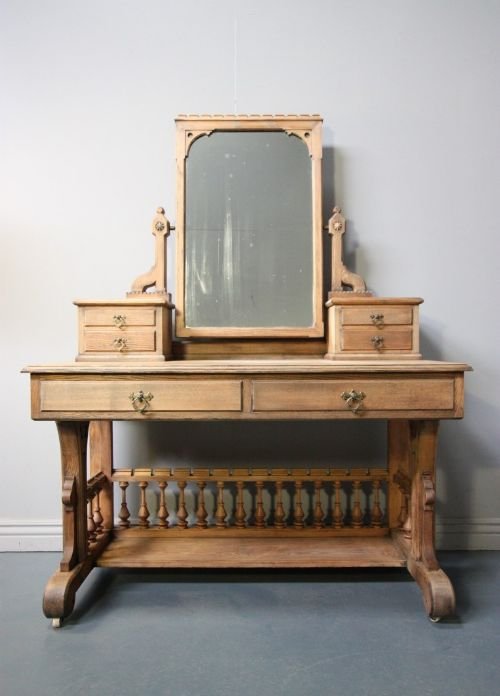 fig 1. Antique Gothic Ash Dressing Table.