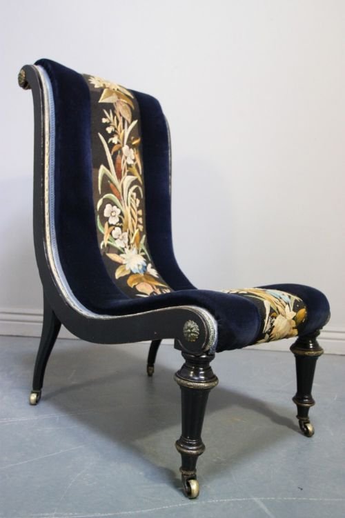 Elegant & Curvy Antique Side Chair.