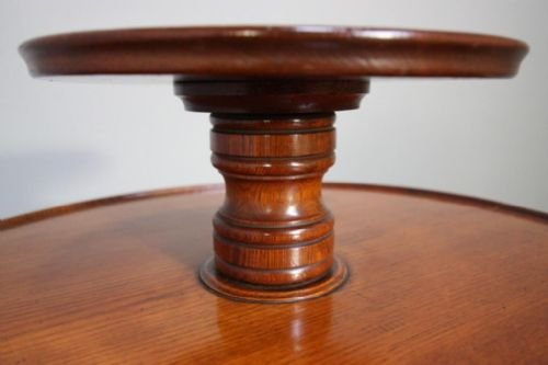fig 1. Huge 'Gillows' Antique Oak Lazy Susan.