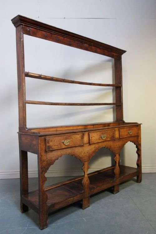 fig 1. Antique 18th Century Period Oak Silhouette Dresser