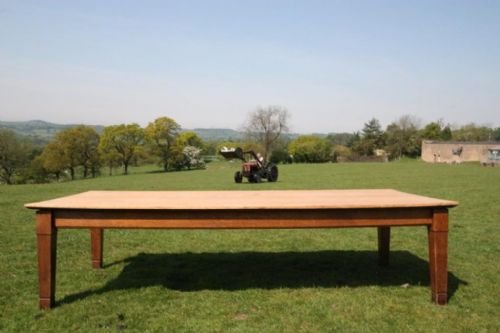 fig 1. Massive 19th Century Antique Oak Dining Table.