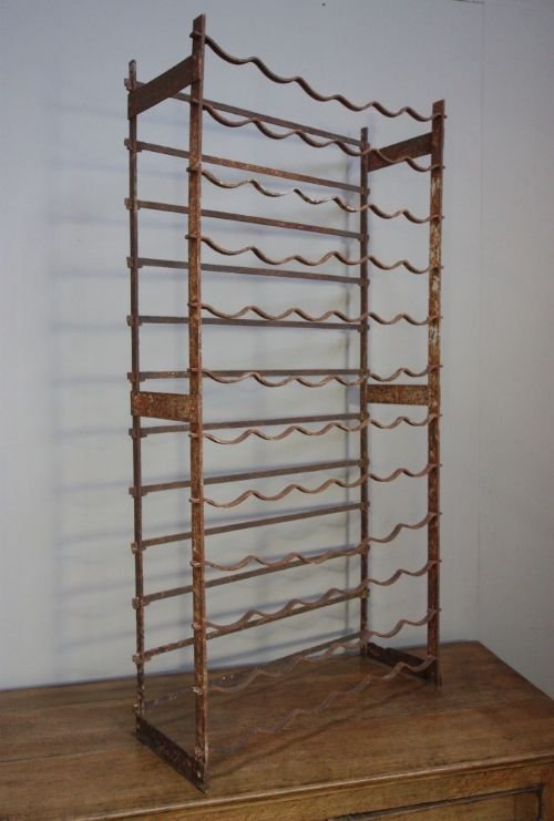 Mid-victorian Antique Iron Wine Rack. Holds 72.