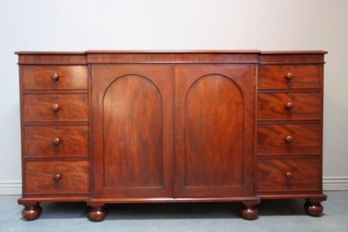 fig 1. Regency Antique Gillows Mahogany Low Linen Press Cupboard