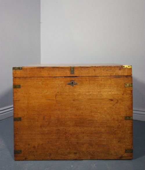 fig 1. Antique Oak Campaign Trunk/Box