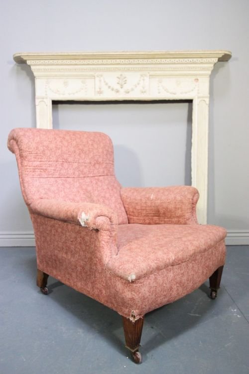 Shapely & Comfortable Antique Armchair.