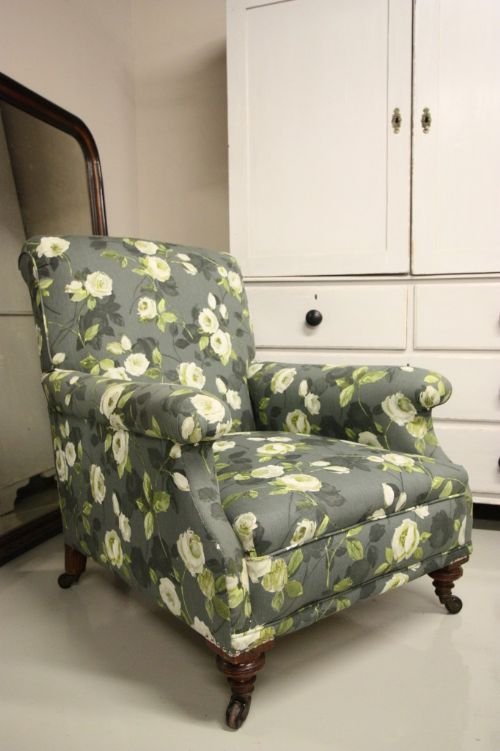 Newly Upholstered Comfortable Antique Armchair