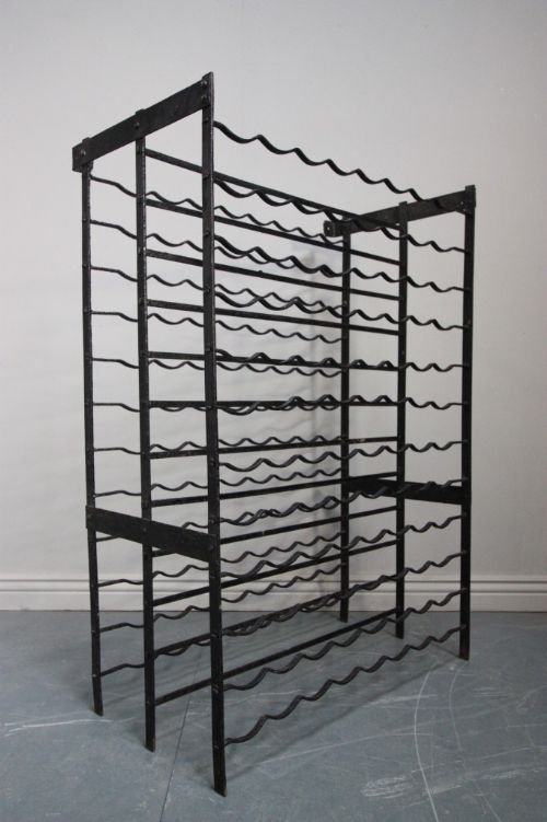 Large English Antique Iron Wine Bottle Cage/ Rack.