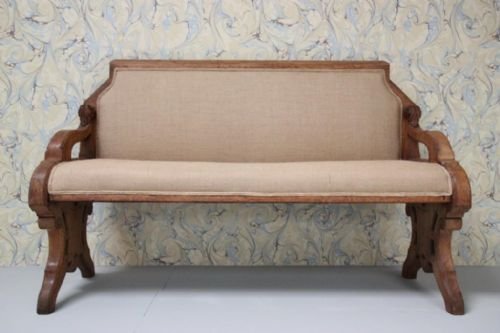 Mid 19th Century Antique Oak Window Seat/ Bench.