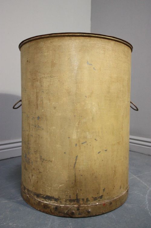 Large English Antique Tin Coffee Bin/drum
