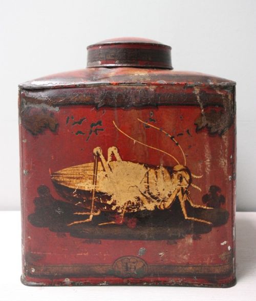 Large 19th Century Antique Toleware Canister