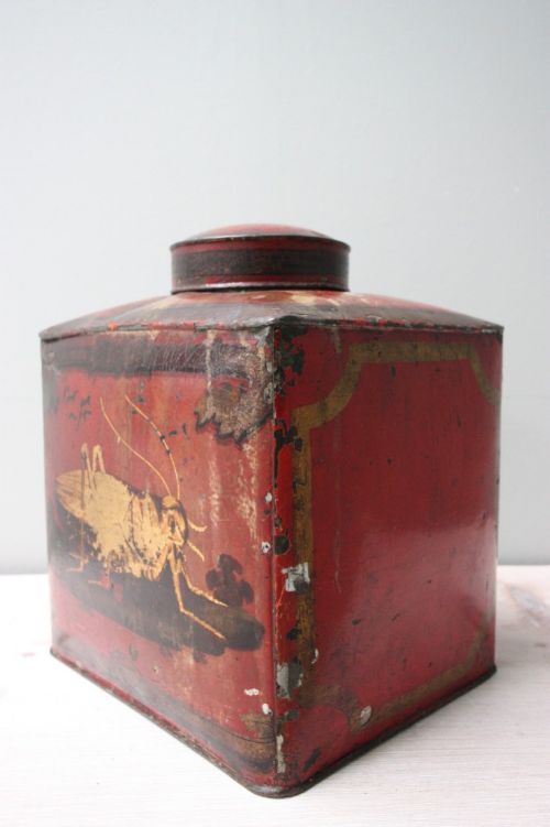 fig 1. Large 19th Century Antique Toleware Canister