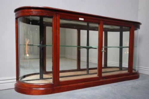 Antique Mahogany Shop Fitting Display Cabinet.
