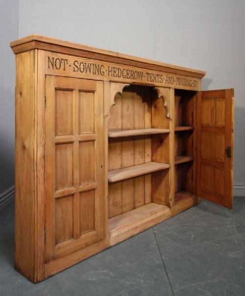 fig 1. Unusual Antique 19th Century Pine Bookcase