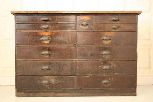 fig 1. Antique 19th Century Chemists Flight of Drawers.