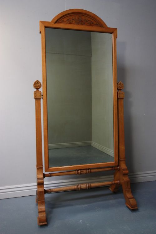 Impressive Antique Ashwood Cheval Dressing Mirror