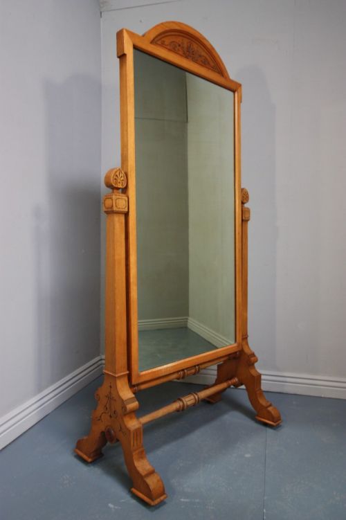 fig 1. Impressive Antique Ashwood Cheval Dressing Mirror